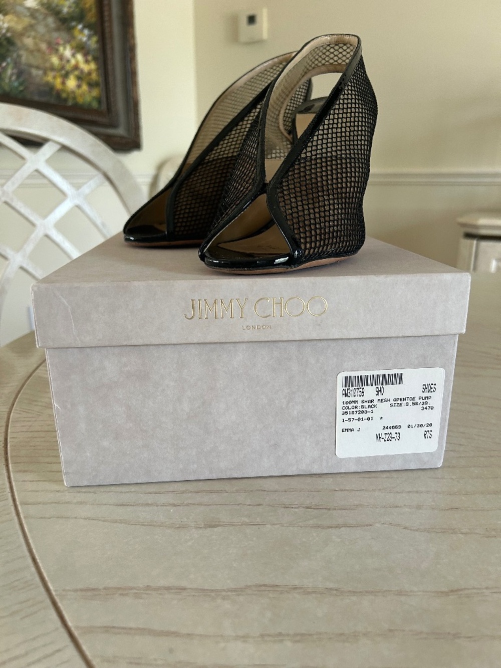 Jimmy Choo Shar Mesh Open Toe Pump